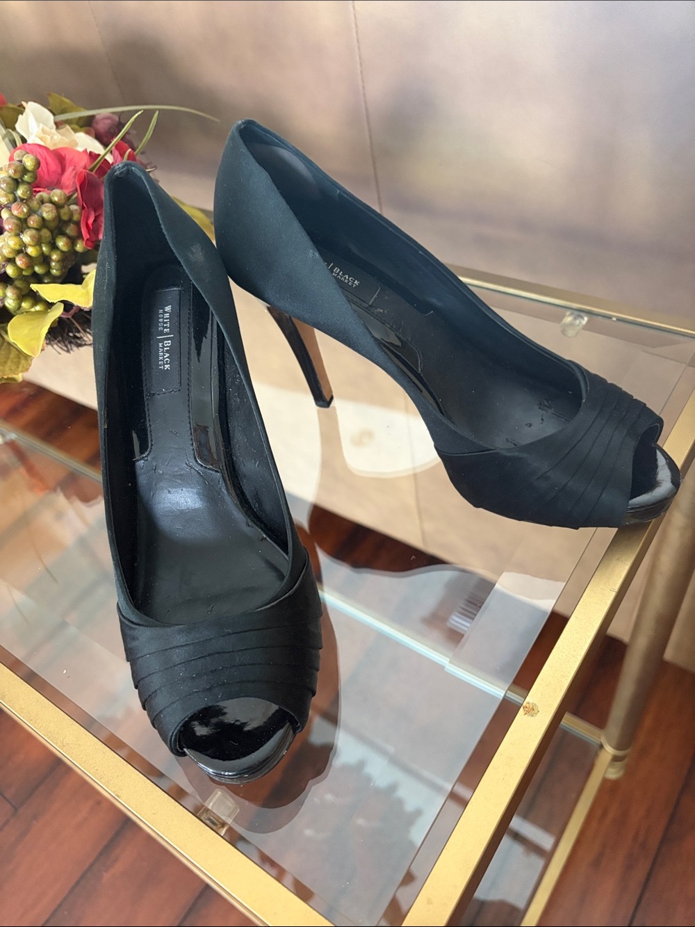Elegant Black Peep-Toe Heels
